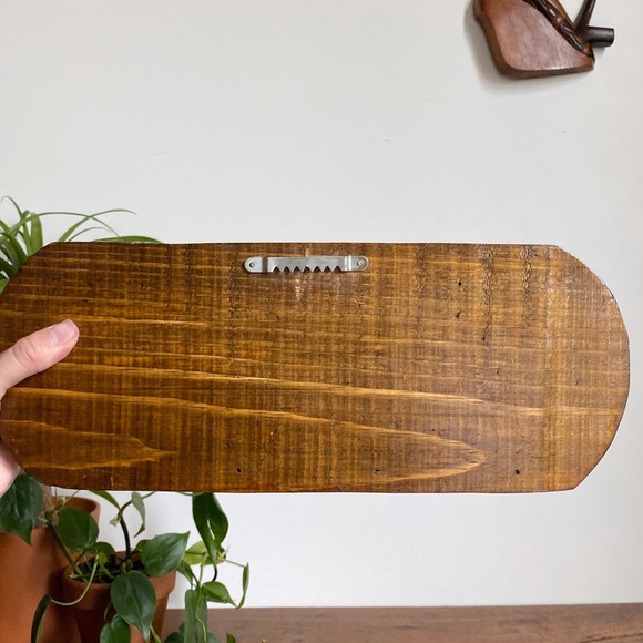 Vintage Wooden Coffee Mug Peg Rack Wall Hooks Kitchen Storage MCM - Picture 4 of 7